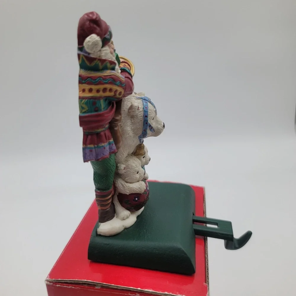 VTG Potpourri Designs 1994 Santa with Polar Bears Stocking Hanger Handpainted